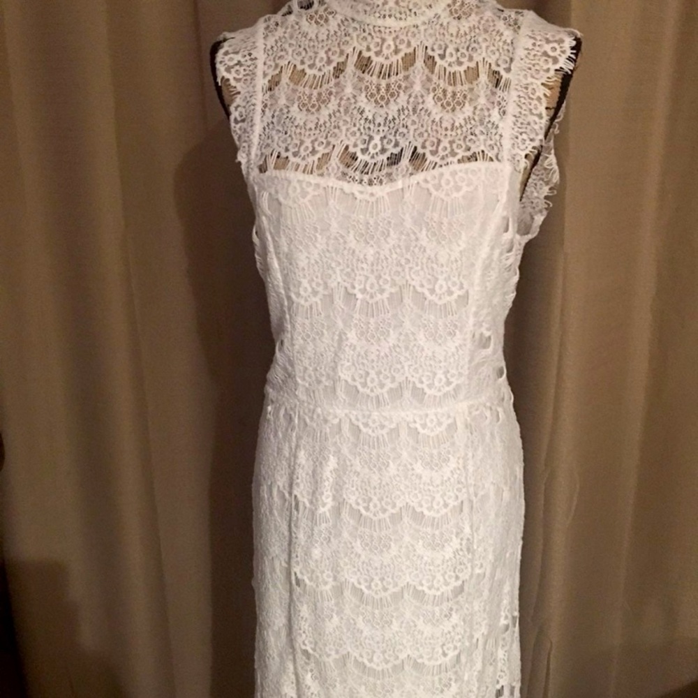 New Free People white lace backless dress - Picture 4 of 6